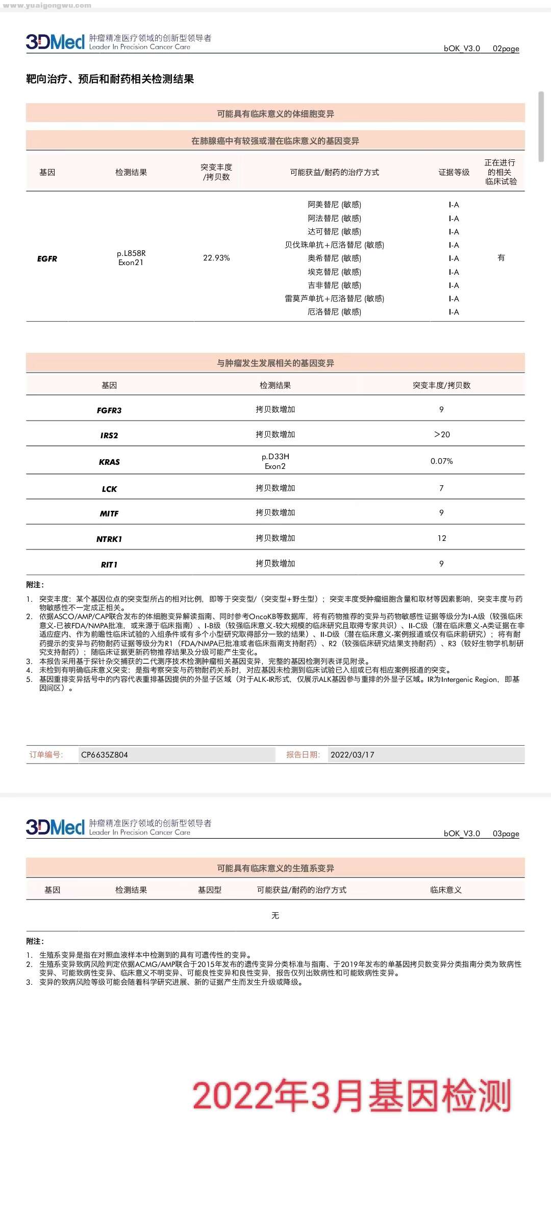 2022年3月基因